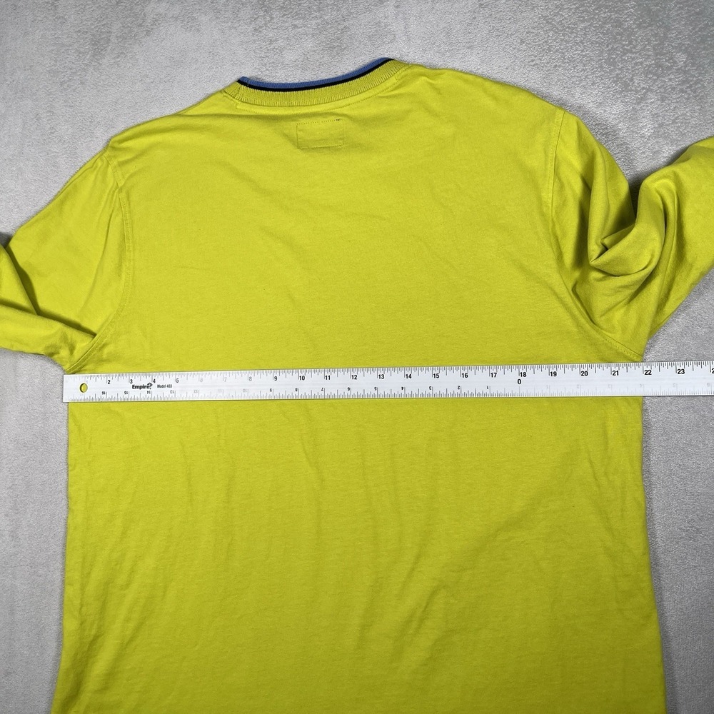 Y2K Stussy Long Sleeve Tee Neon Green/Yellow Men's Size M Skate Casual Vintage - Picture 7 of 8